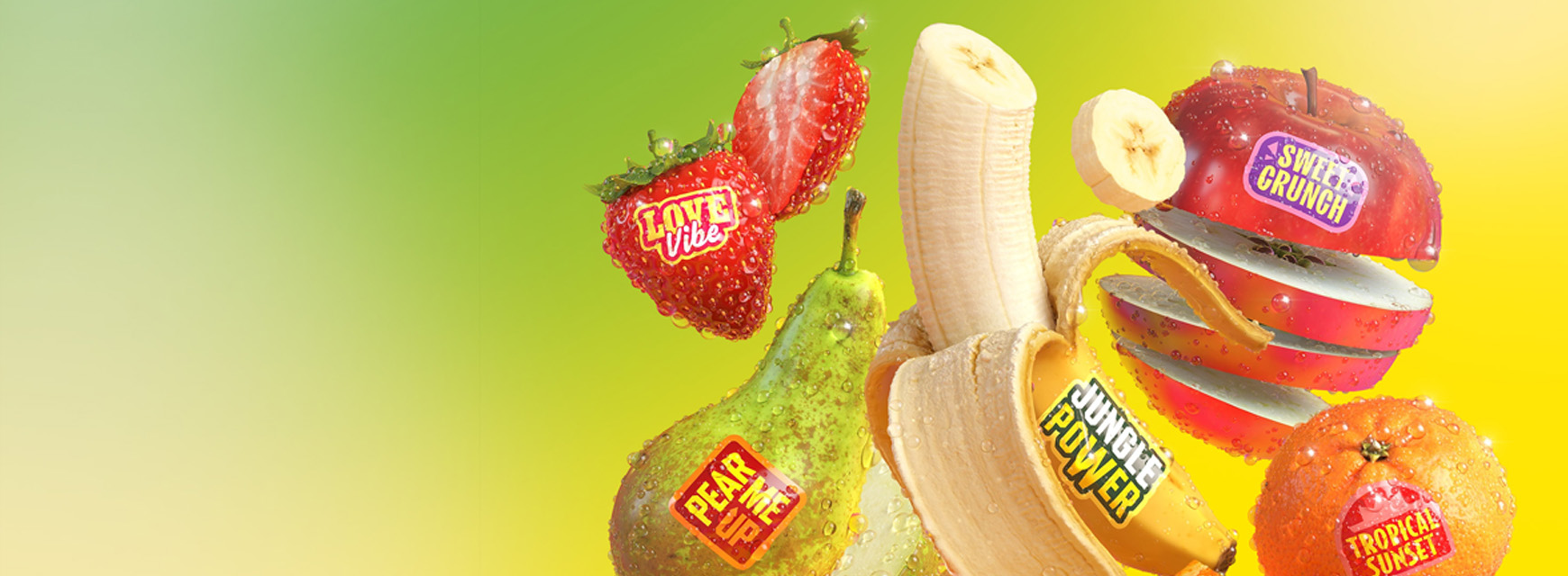 Join the Fruit Reboot - ICAs nya satsning ska få fler barn och unga att äta frukt. På bilden är det olika frukter som ser extra läskande ut.
